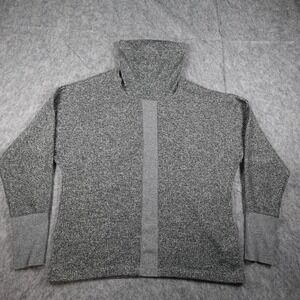 Asics Sweatshirt Women Large Gray Funnel Neck Heathered Fleece Pullover‎ Knit